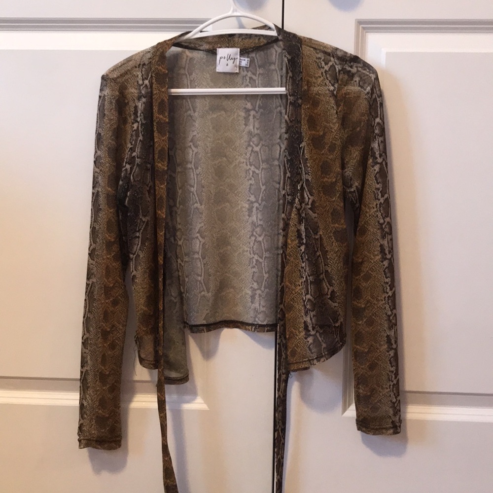 Snake Print Tie Up Crop Top